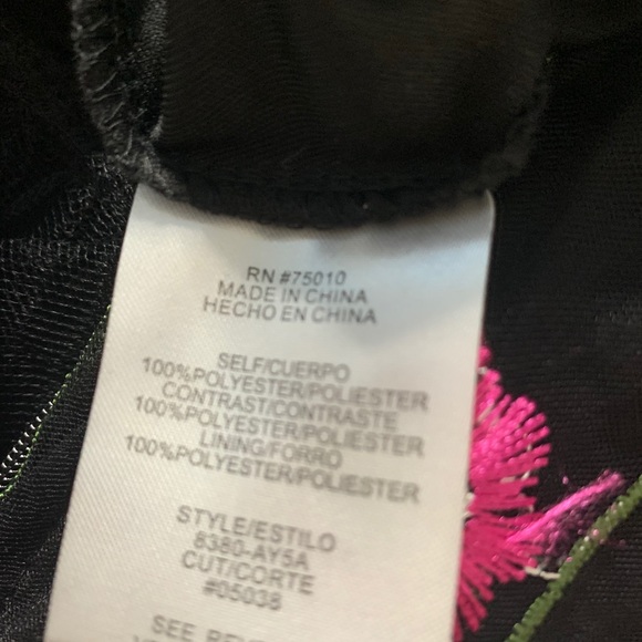 City Studio Black Floral Embroidered Mini Dress - Picture 5 of 7